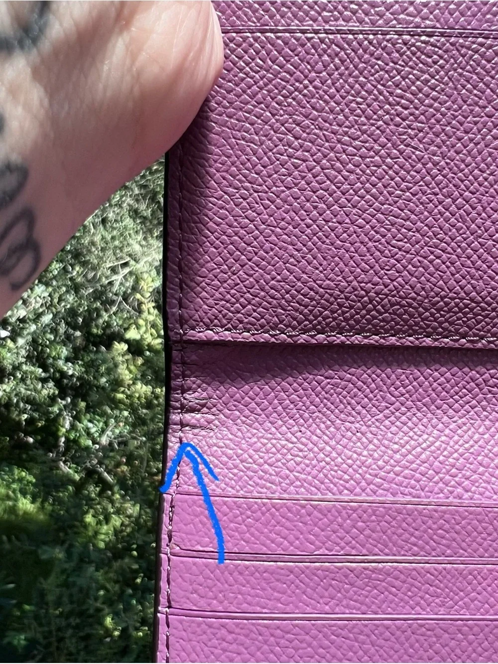 COACH Vintage Purple Leather Trifold Wallet AUTHENTIC